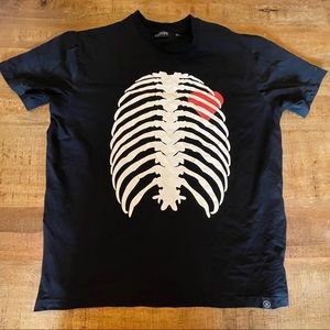 Hudson Outerwear Skeleton graphic shirt ribcage/rib bones heart mens size 2XL